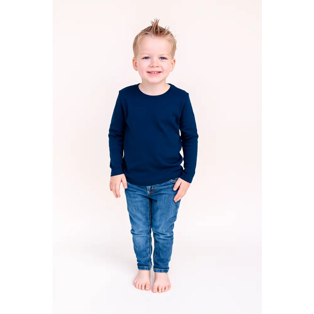 Boy’s Long Sleeve Shirts - Navy / 12M - ARB Blanks