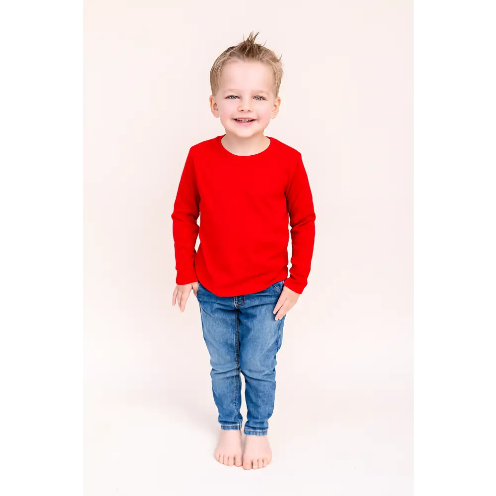 Boy’s Long Sleeve Shirts - Red / 12M - ARB Blanks