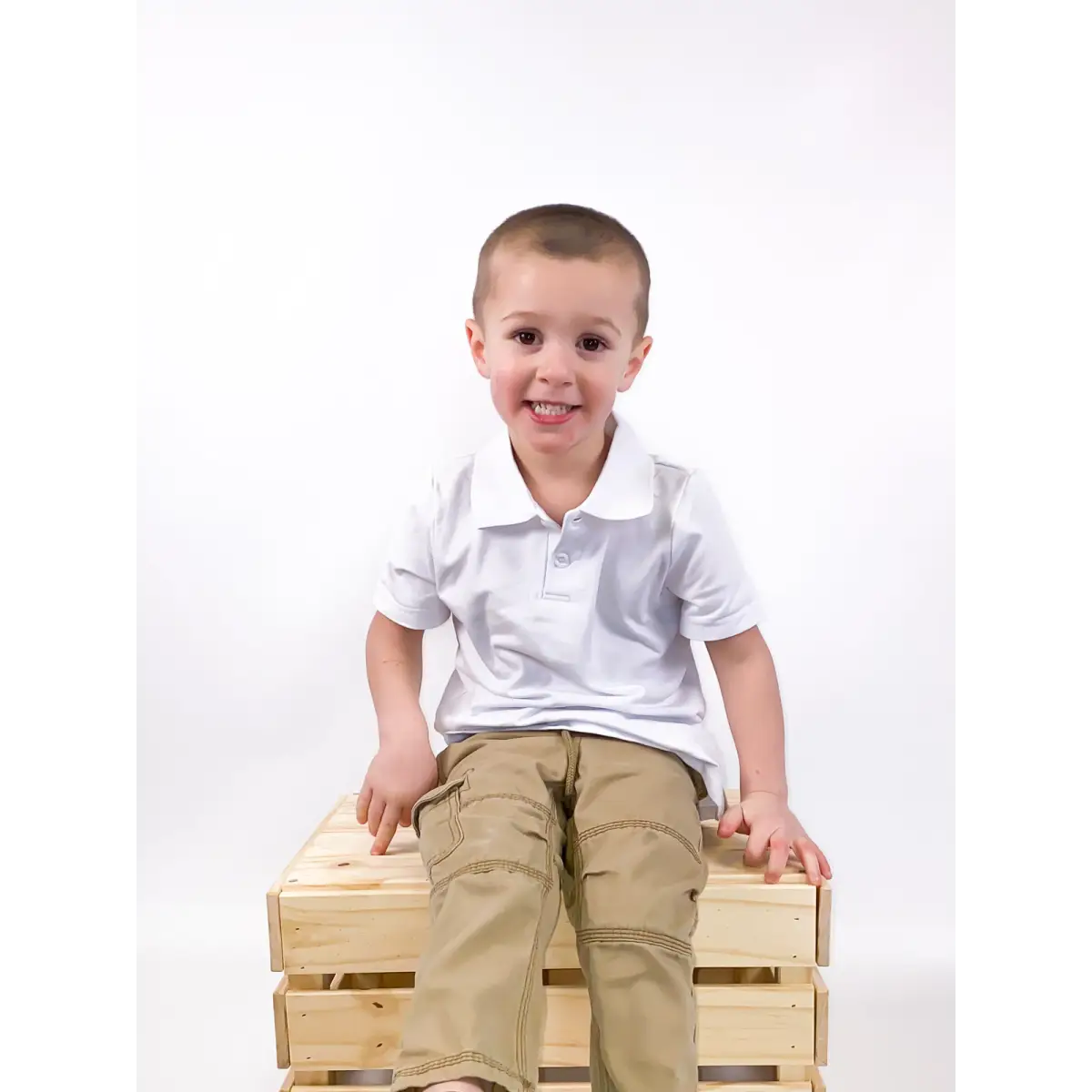 Boy’s Short Sleeve Polo Shirts - White / 12M - ARB Blanks
