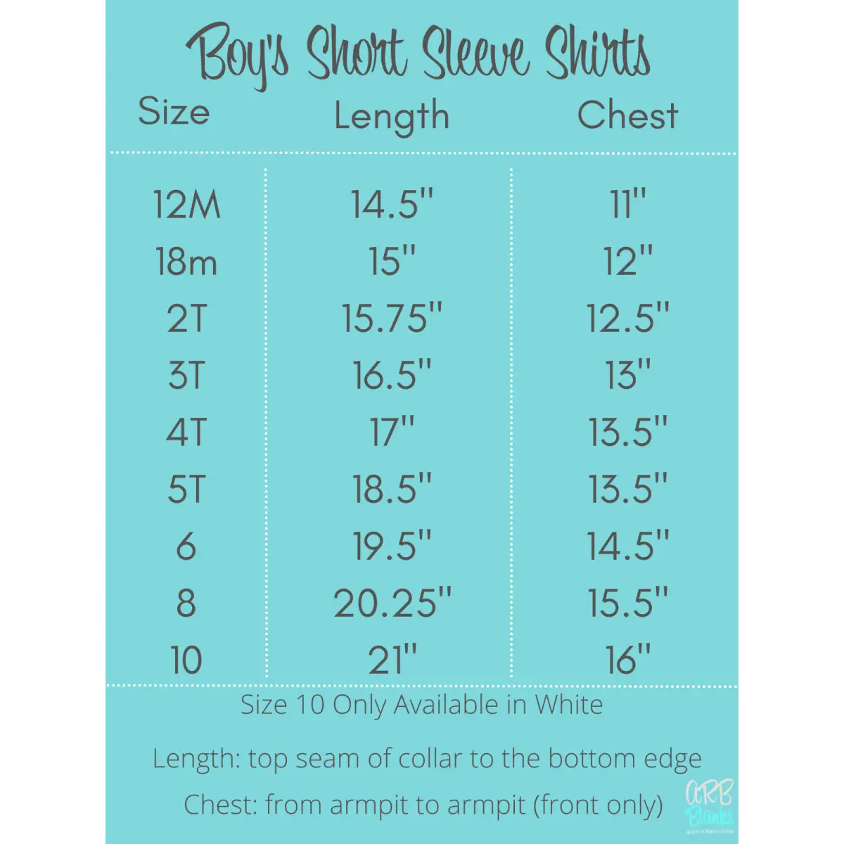 Boy’s Short Sleeve Shirts (Colors) - ARB Blanks
