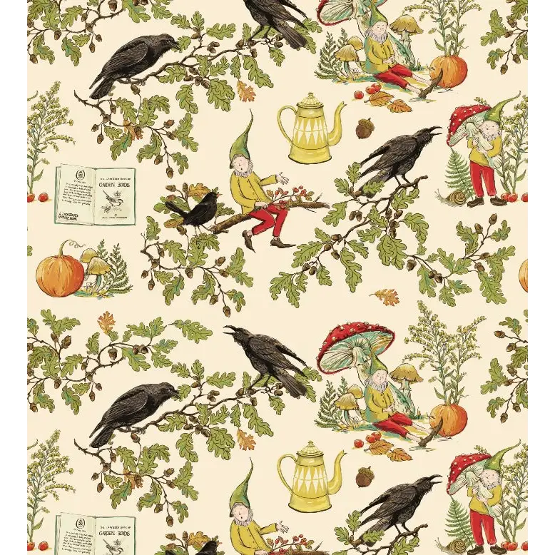 Bramble Wallpaper - Woodland Crows - by Strawberry Snail Illustrations - Loomwell Home Goods