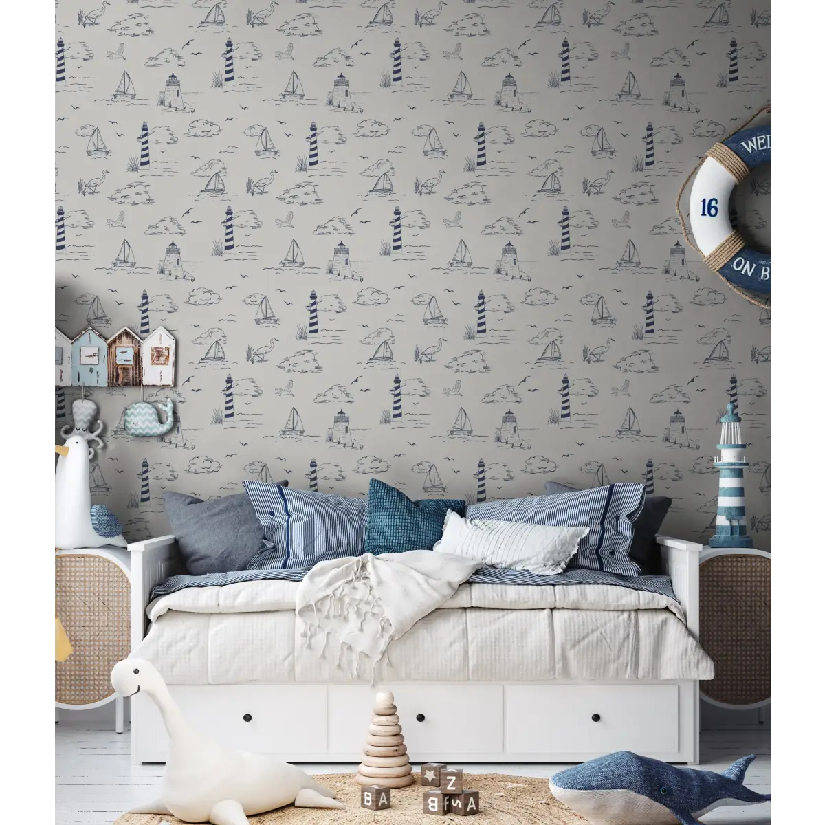 Brant Wallpaper - Sailboats - Coastal Cottage - by Studio Stephie - Loomwell Home Goods