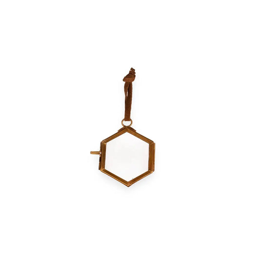 Brass Ornament Frame - 2’’ X 2’’ Hexagon - Sugarboo &
