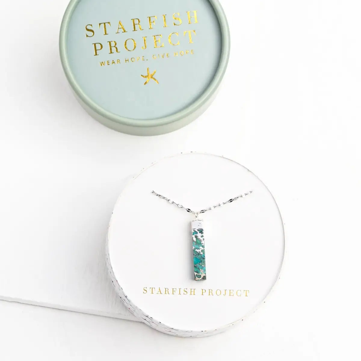Brayden Turquoise Necklace in Silver - Starfish Project