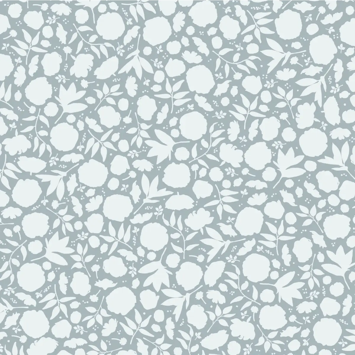 Brea Wallpaper - Floral Pattern - by Mackenzie Nelson - Sample 1 foot by 1 foot / Dusty Blue - Loomwell Home Goods