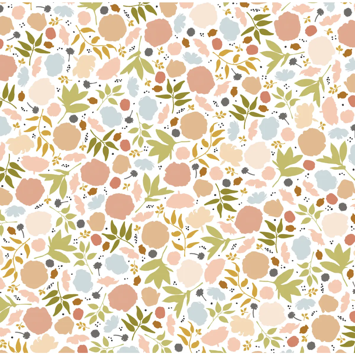 Brea Wallpaper - Floral Pattern - by Mackenzie Nelson - Sample 1 foot by 1 foot / Multi Light - Loomwell Home Goods
