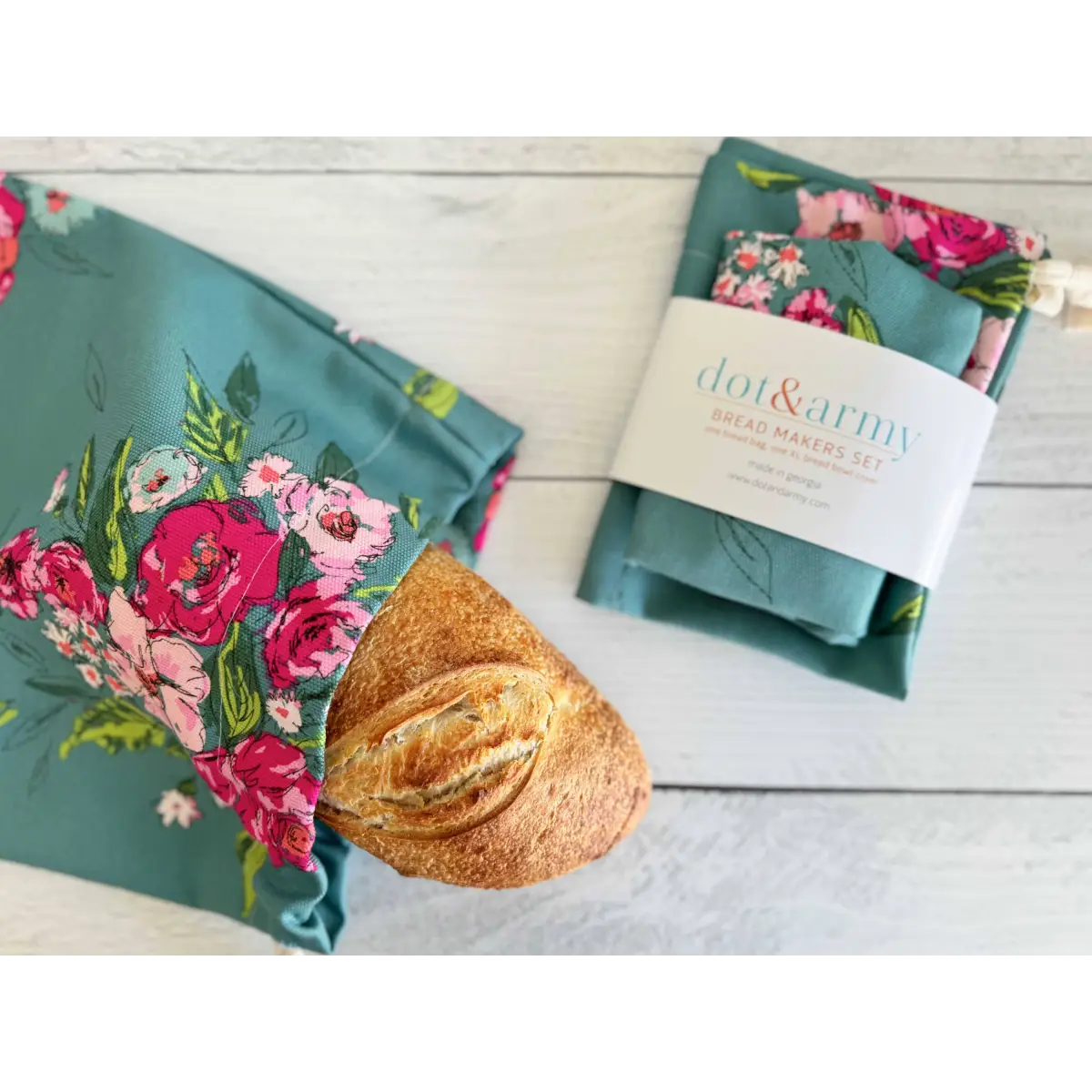 Bread Makers Set - Flower Gala - Bread Bag and Bowl Cover - Dot and Army