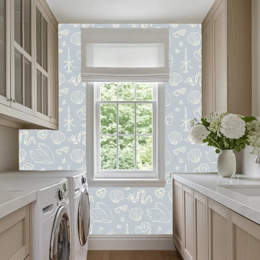 Brenna Wallpaper - Pastel Sweet Seaside - Loomwell Home Goods