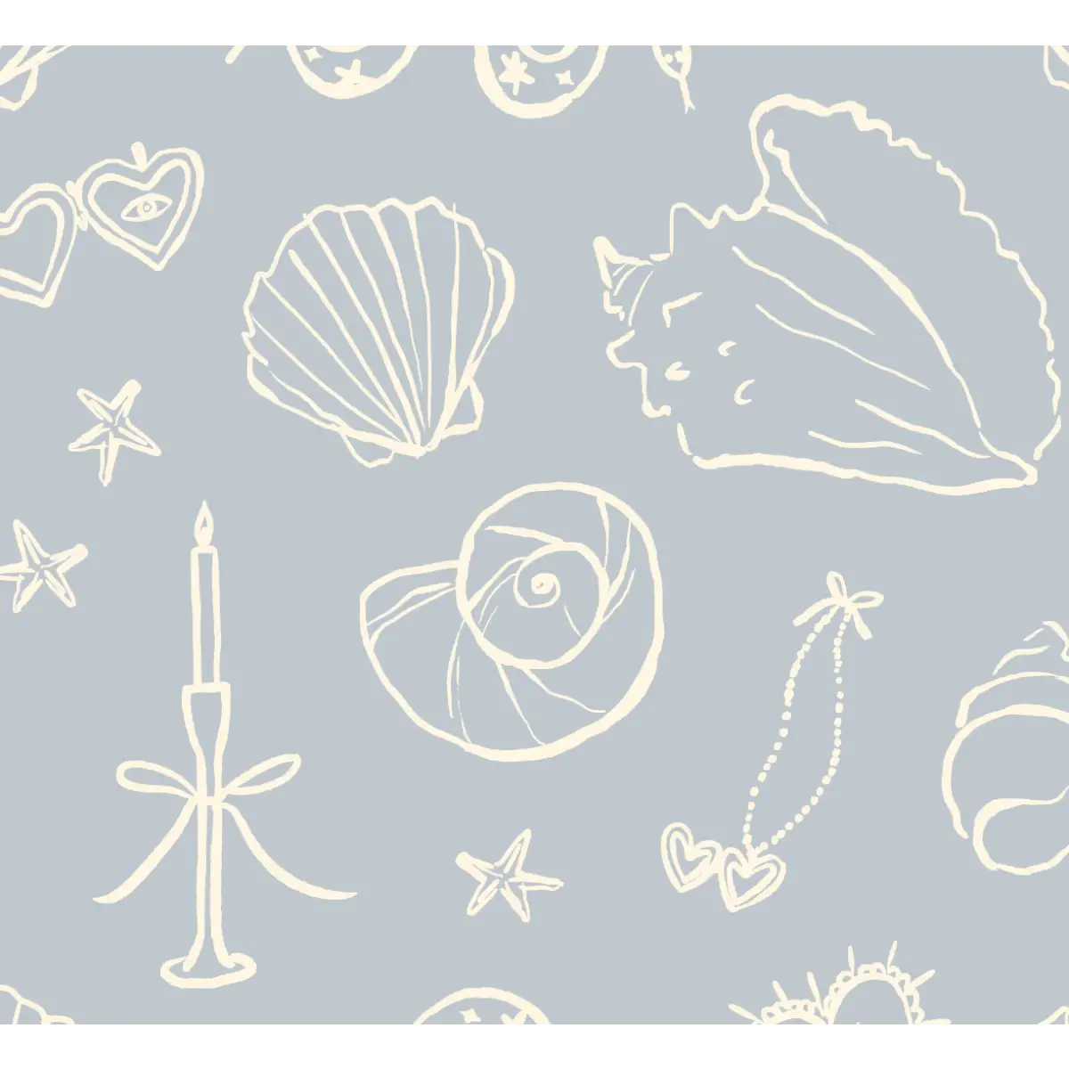 Brenna Wallpaper - Pastel Sweet Seaside - Sample 1 foot by 1 foot / Blue - Loomwell Home Goods