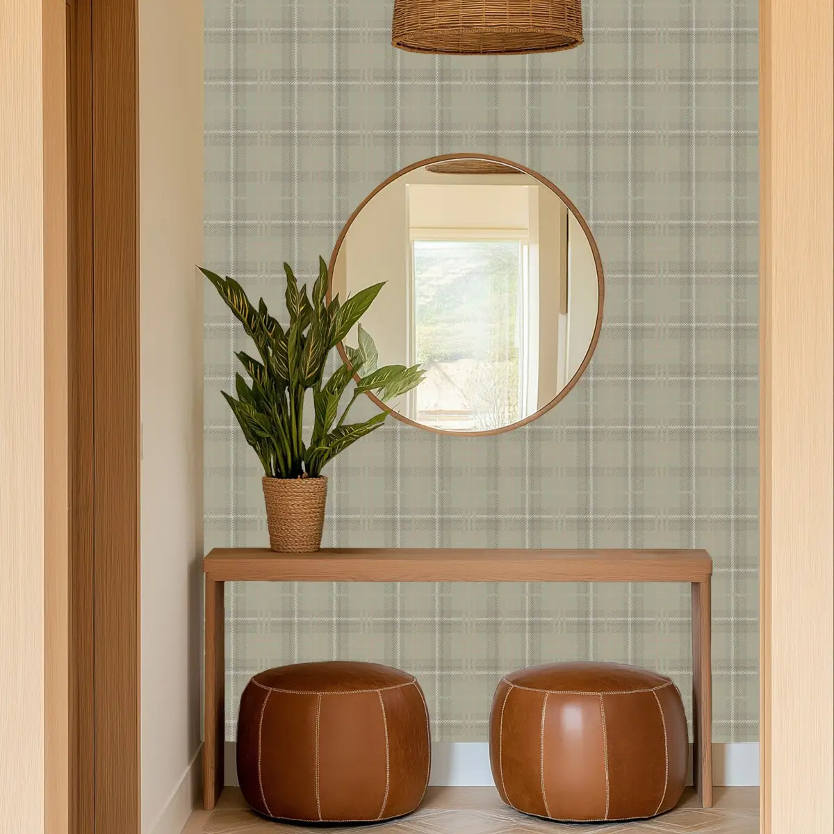 Brewer Wallpaper - Muted Plaid - by Melissa Dayton Art - Loomwell Home Goods