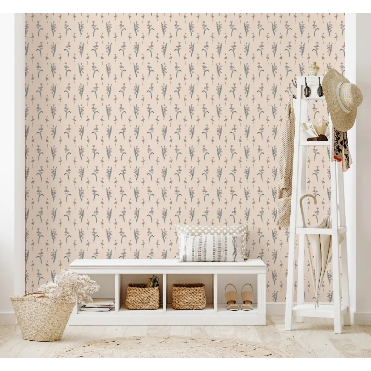 Bria Wallpaper - Bluebell Sprigs - by Astrid Blanchard - Loomwell Home Goods