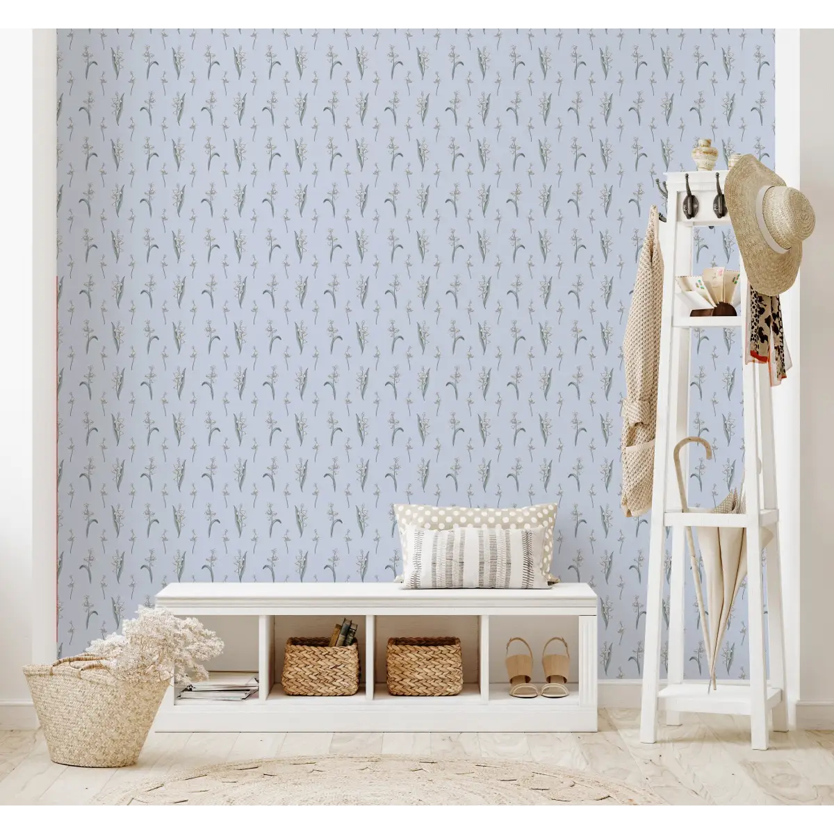 Bria Wallpaper - Bluebell Sprigs - by Astrid Blanchard - Loomwell Home Goods