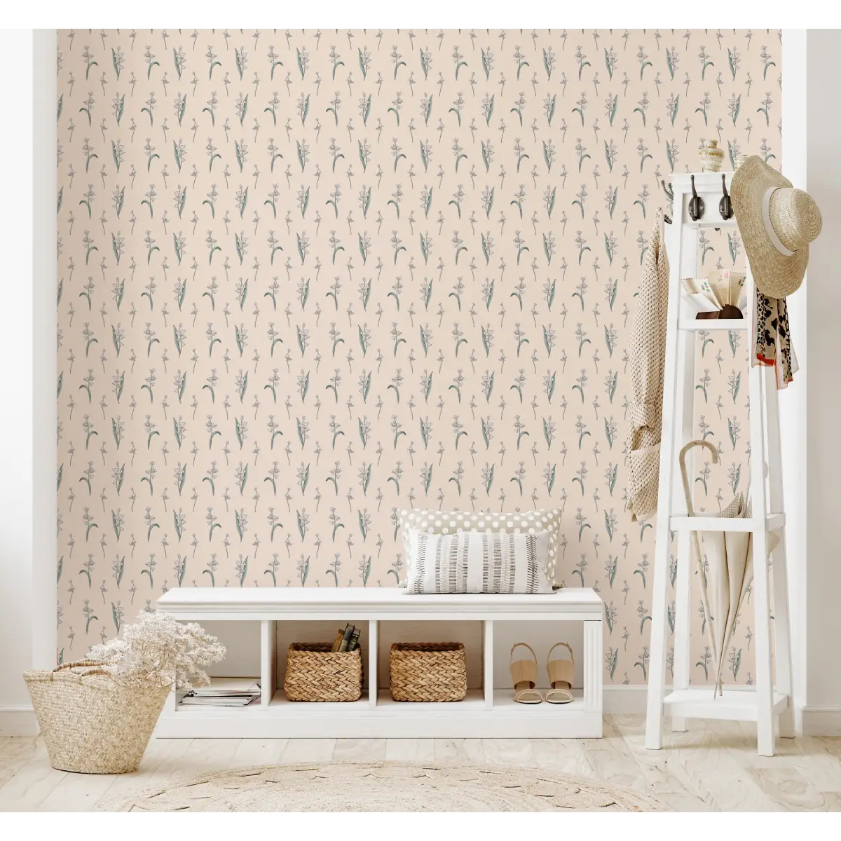 Bria Wallpaper - Bluebell Sprigs - by Astrid Blanchard - Loomwell Home Goods