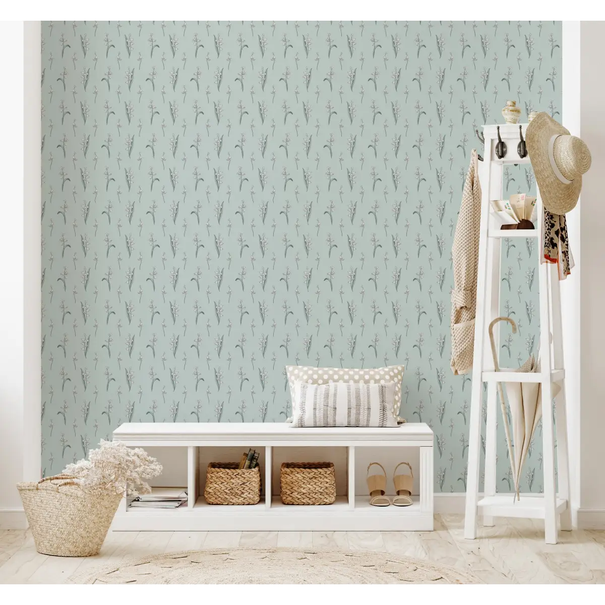Bria Wallpaper - Bluebell Sprigs - by Astrid Blanchard - Loomwell Home Goods