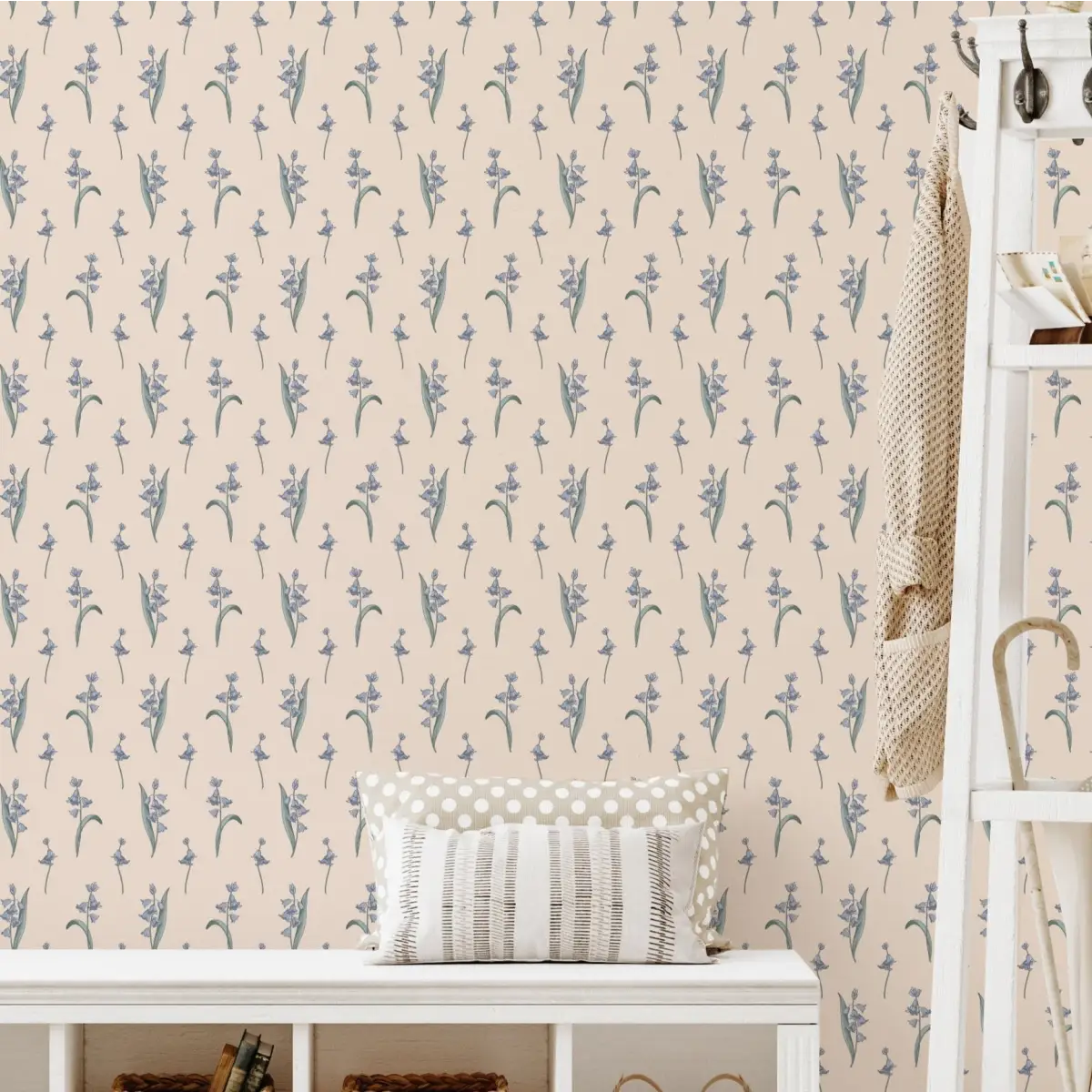Bria Wallpaper - Bluebell Sprigs - by Astrid Blanchard - Loomwell Home Goods