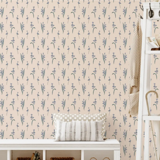 Bria Wallpaper - Bluebell Sprigs - by Astrid Blanchard - Loomwell Home Goods
