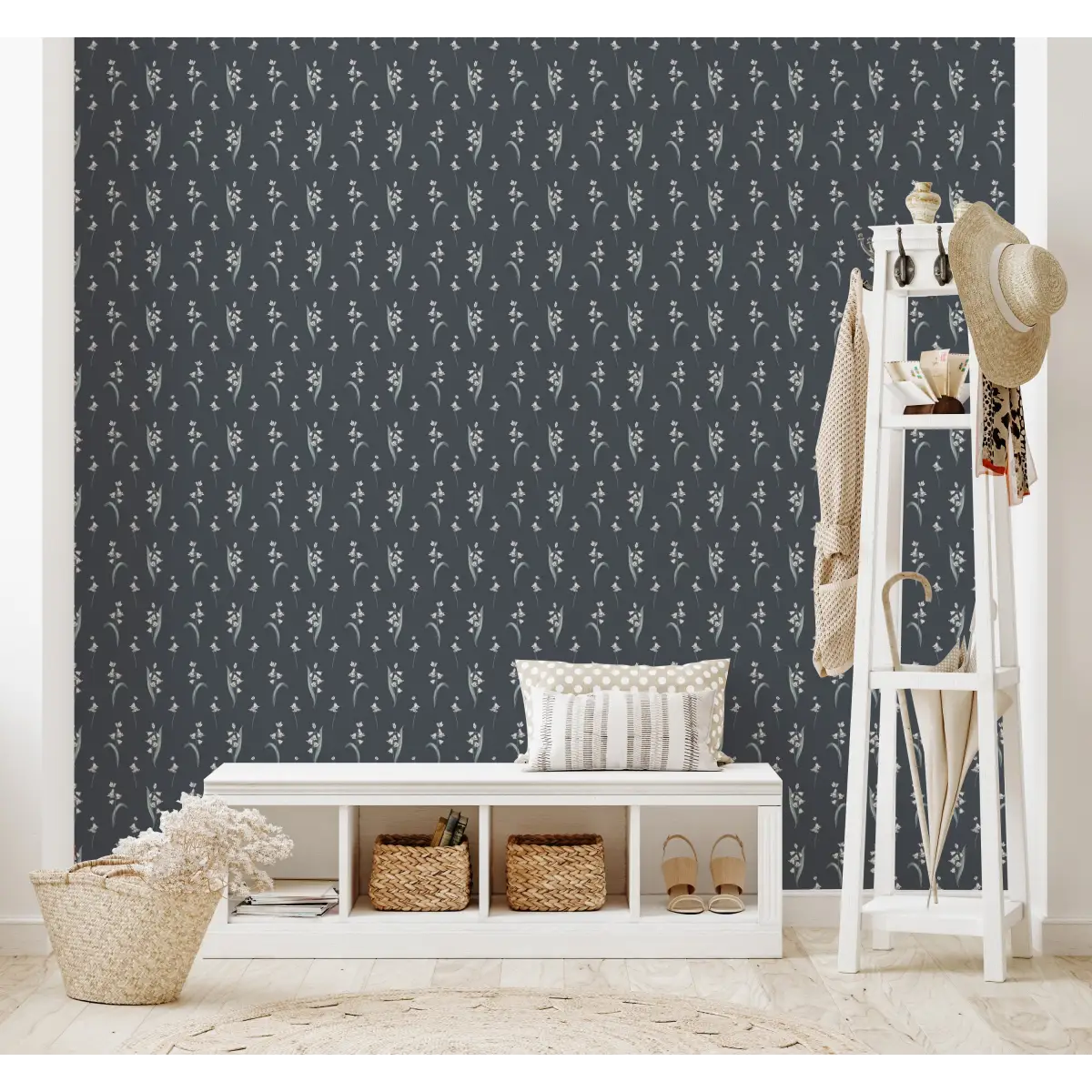 Bria Wallpaper - Bluebell Sprigs - by Astrid Blanchard - Loomwell Home Goods