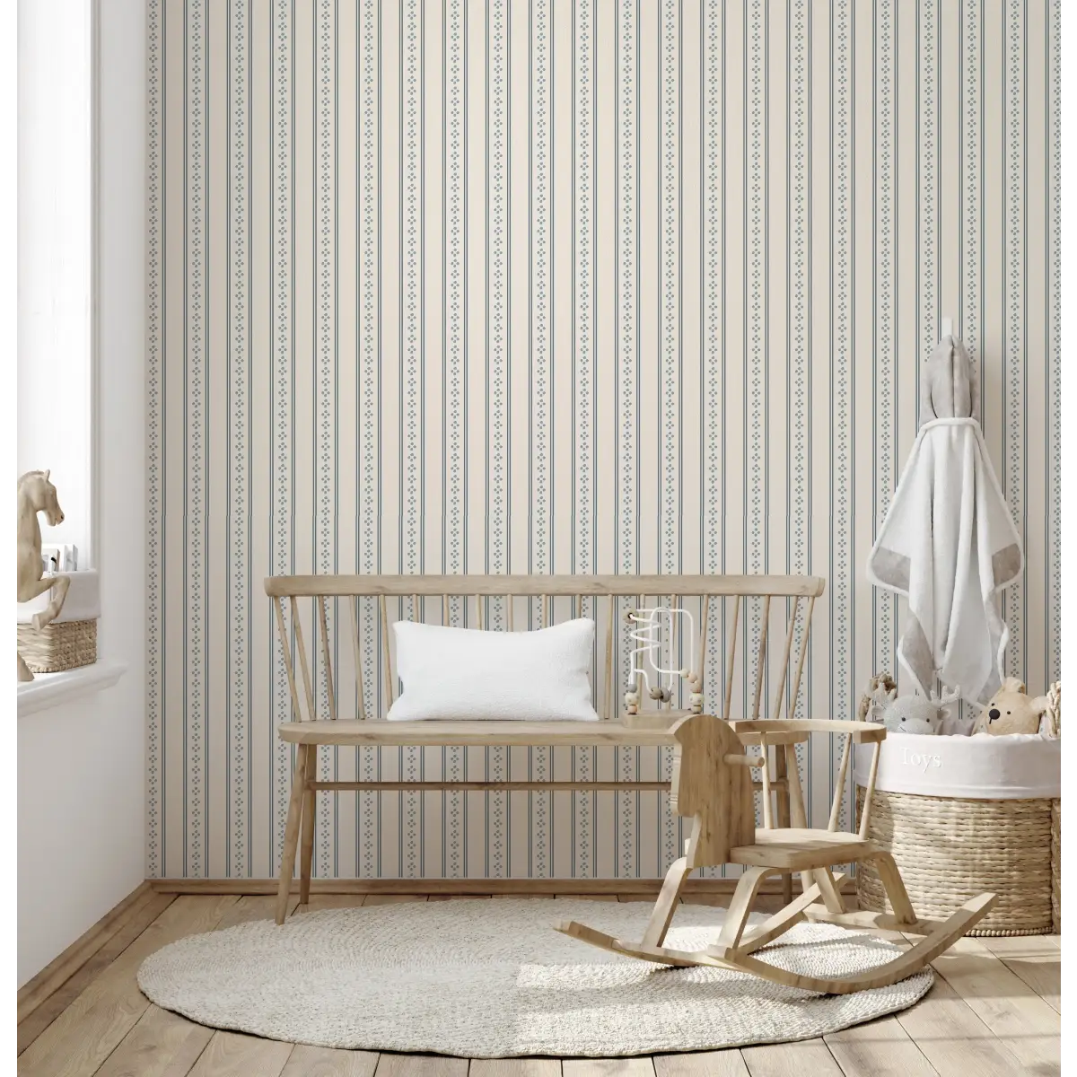 Bridger Wallpaper - Sweet Stripe for Kids - by The Rosenborg Company - Loomwell Home Goods