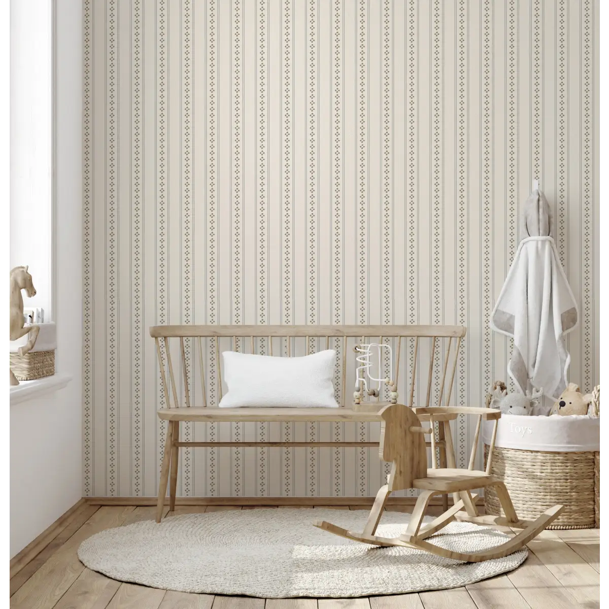 Bridger Wallpaper - Sweet Stripe for Kids - by The Rosenborg Company - Loomwell Home Goods