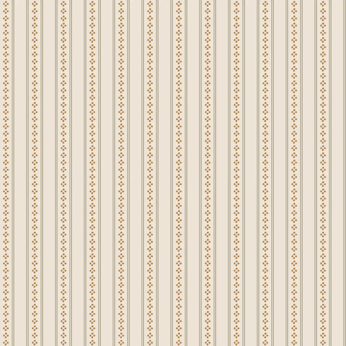 Bridger Wallpaper - Sweet Stripe for Kids - by The Rosenborg Company - Sample 1 foot by 1 foot / Green and Rust