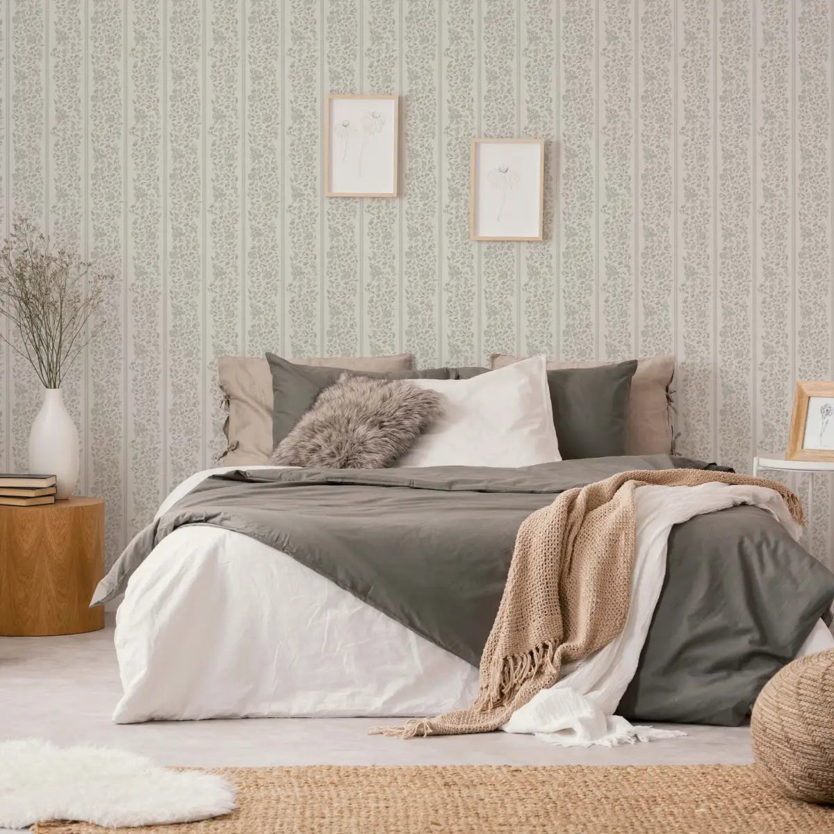Bridget Wallpaper - Wide Cottage Stripe - by Fox and Pebble - Loomwell Home Goods