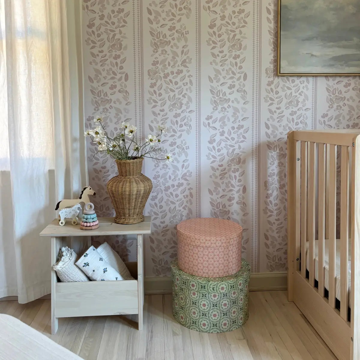 Bridget Wallpaper - Wide Cottage Stripe - by Fox and Pebble - Loomwell Home Goods