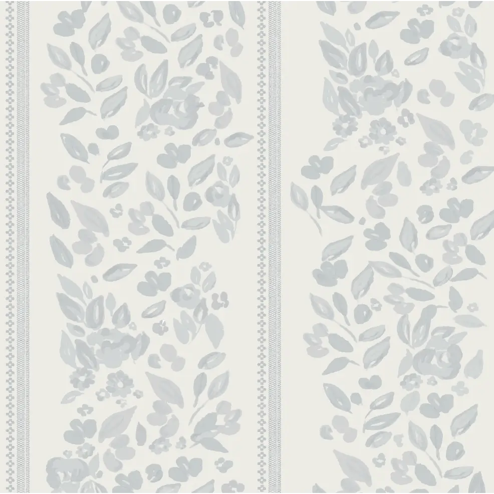 Bridget Wallpaper - Wide Cottage Stripe - by Fox and Pebble - Sample 1 foot by 1 foot / Blue / Large Scale - Loomwell