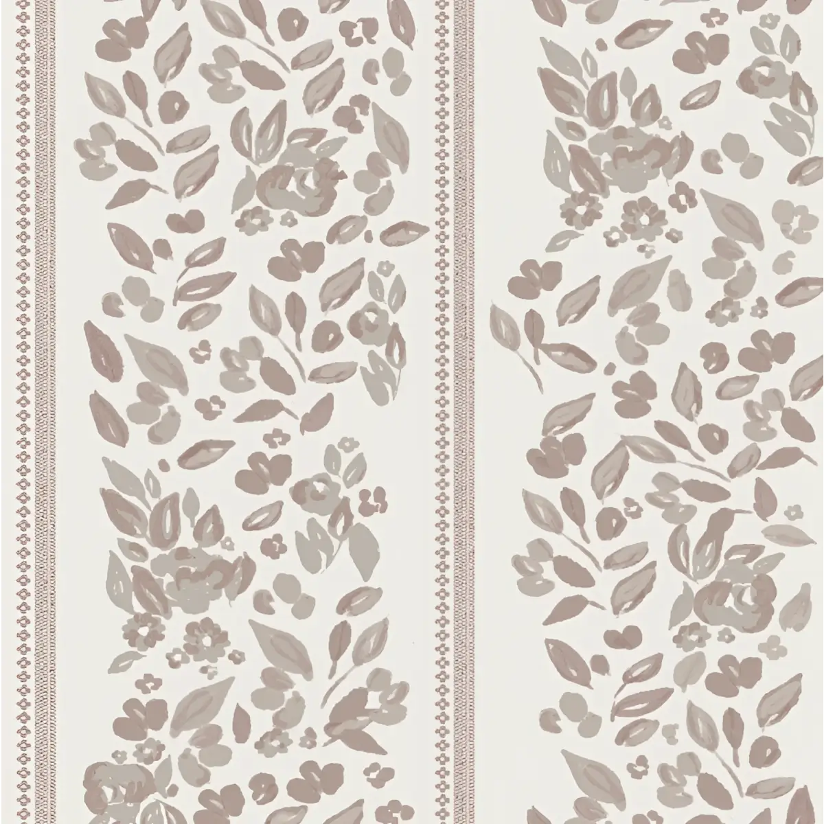 Bridget Wallpaper - Wide Cottage Stripe - by Fox and Pebble - Sample 1 foot by 1 foot / Mauve / Large Scale - Loomwell