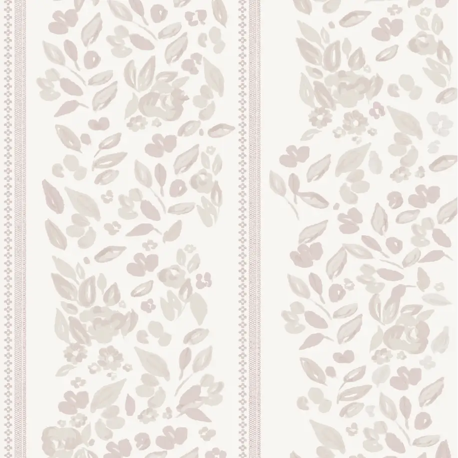 Bridget Wallpaper - Wide Cottage Stripe - by Fox and Pebble - Sample 1 foot by 1 foot / Rose / Large Scale - Loomwell