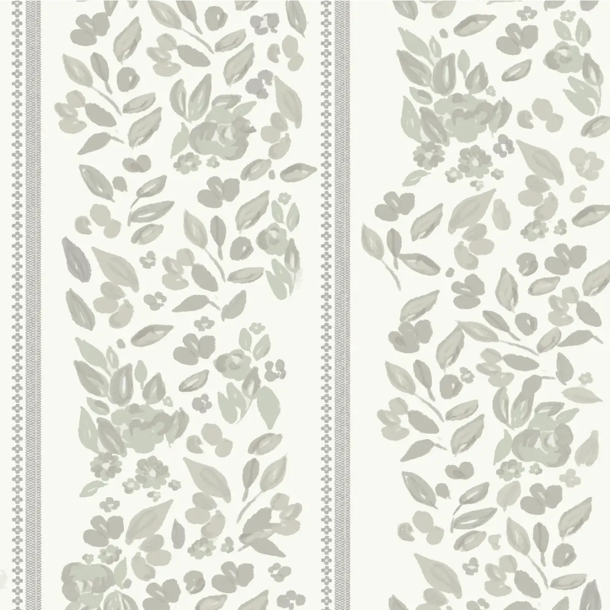 Bridget Wallpaper - Wide Cottage Stripe - by Fox and Pebble - Sample 1 foot by 1 foot / Sage / Large Scale - Loomwell