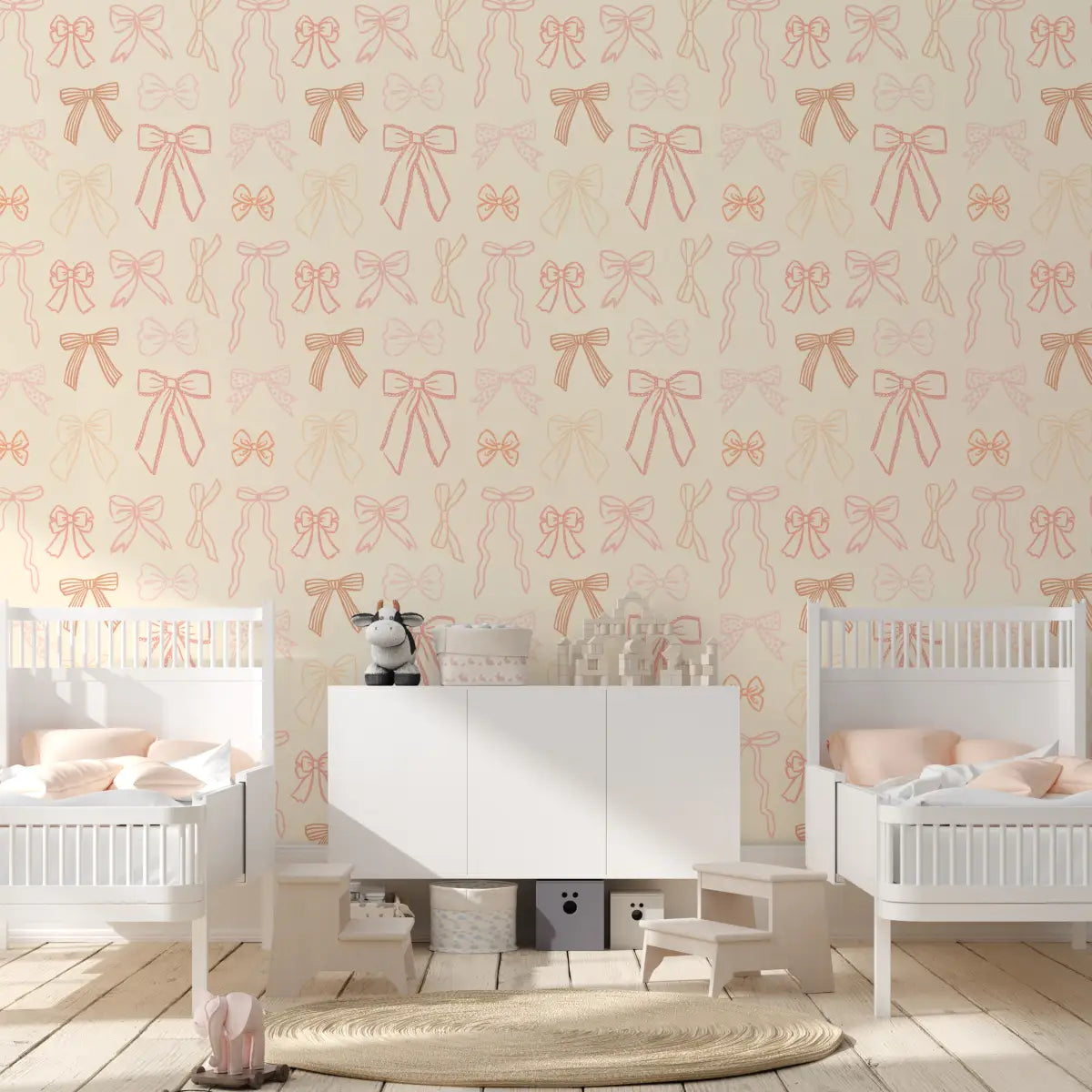 Brielle Wallpaper - Multicolor Bows for Girls - Loomwell Home Goods