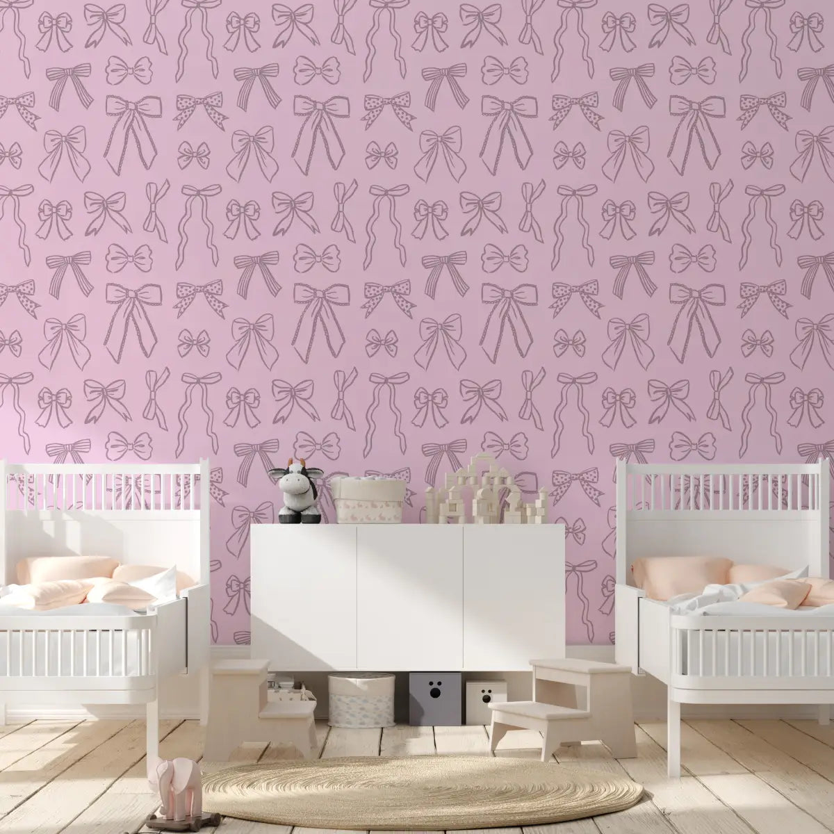Brielle Wallpaper - Multicolor Bows for Girls - Loomwell Home Goods