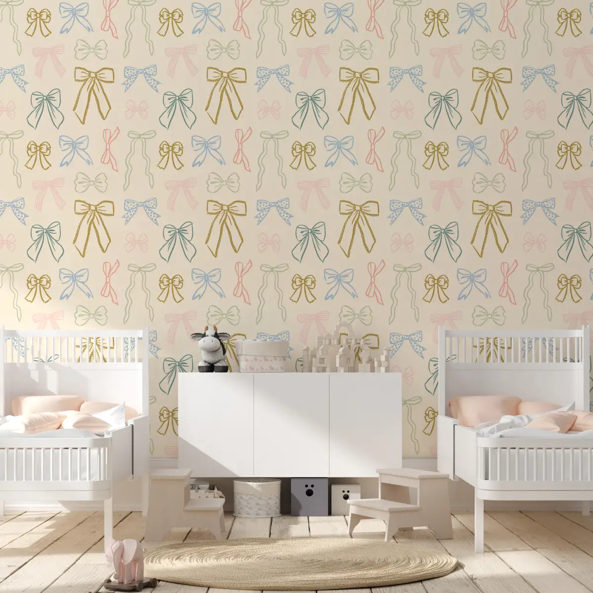 Brielle Wallpaper - Multicolor Bows for Girls - Loomwell Home Goods