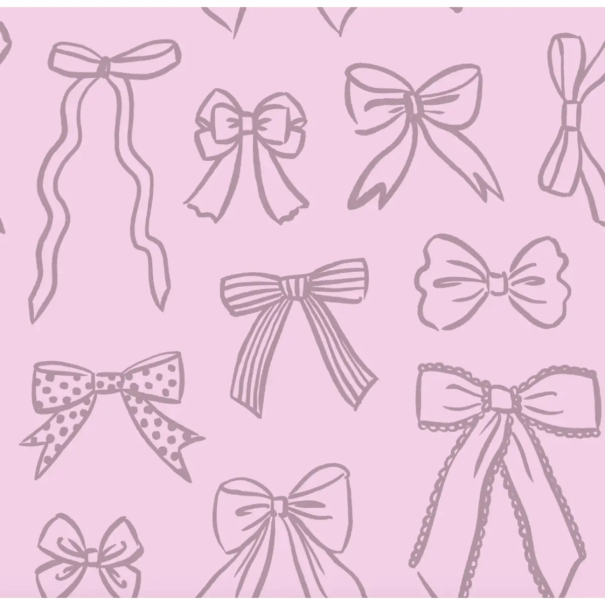 Brielle Wallpaper - Multicolor Bows for Girls - Sample 1 foot by 1 foot / Fuchsia - Loomwell Home Goods