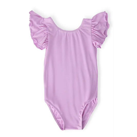 Bright Lilac S/S Flutter Sleeve Leotard - 6-12M - Mila & Rose ®