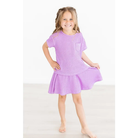 Bright Lilac Scrunchy Pocket Tee - Mila & Rose ®