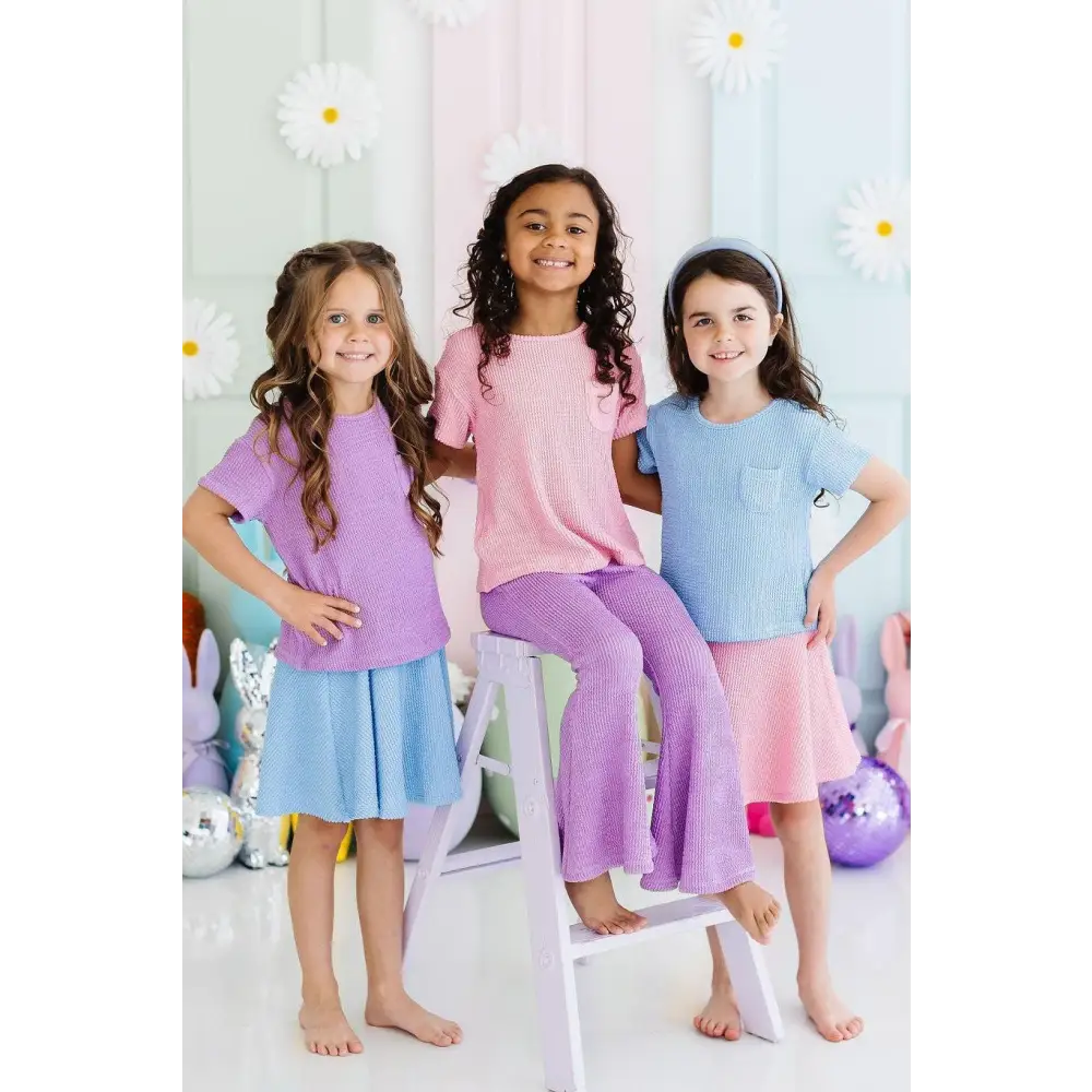 Bright Lilac Scrunchy Pocket Tee - Mila & Rose ®