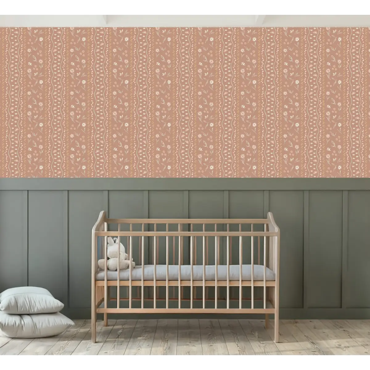 Brighton Wallpaper - Sweet Petite Cottage Stripe - by Emma J Rivers - Loomwell Home Goods