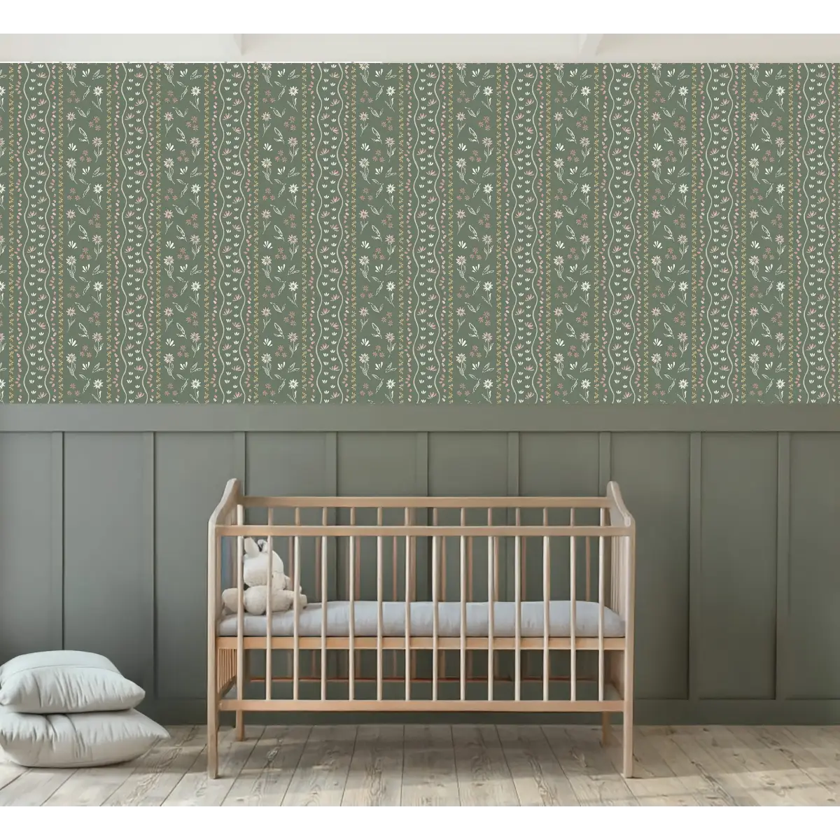 Brighton Wallpaper - Sweet Petite Cottage Stripe - by Emma J Rivers - Loomwell Home Goods