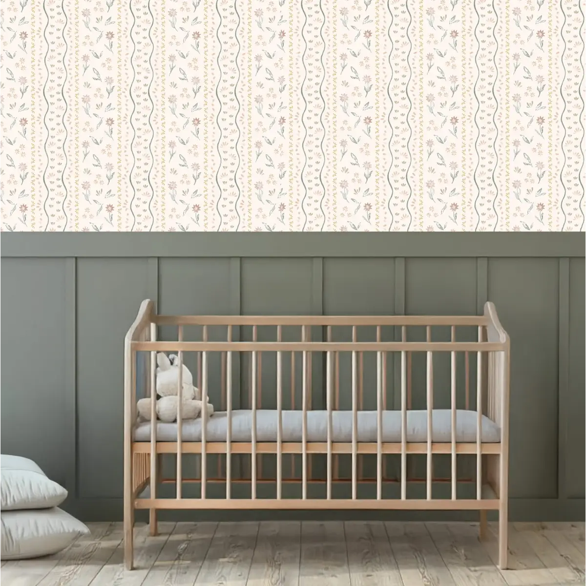 Brighton Wallpaper - Sweet Petite Cottage Stripe - by Emma J Rivers - Loomwell Home Goods