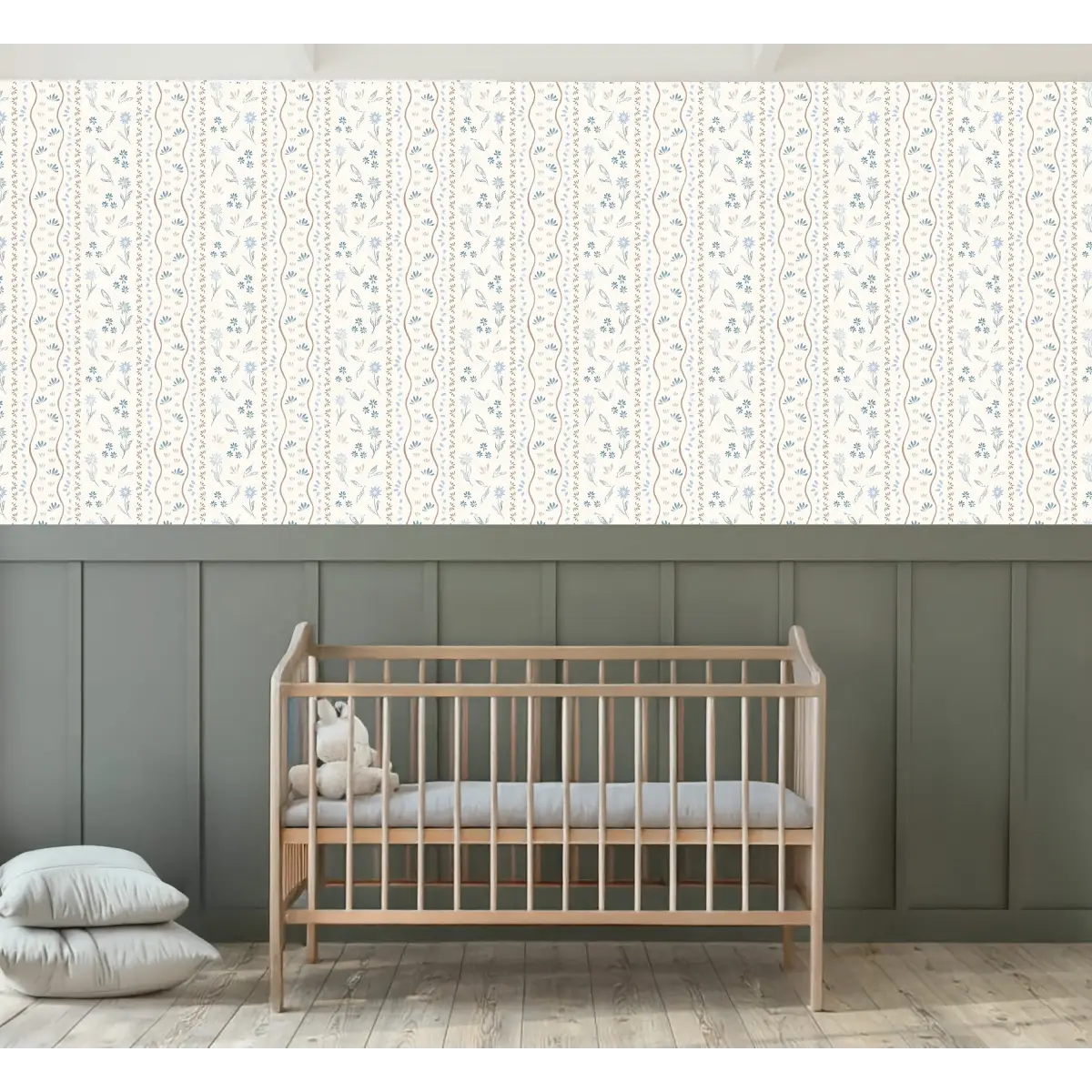 Brighton Wallpaper - Sweet Petite Cottage Stripe - by Emma J Rivers - Loomwell Home Goods