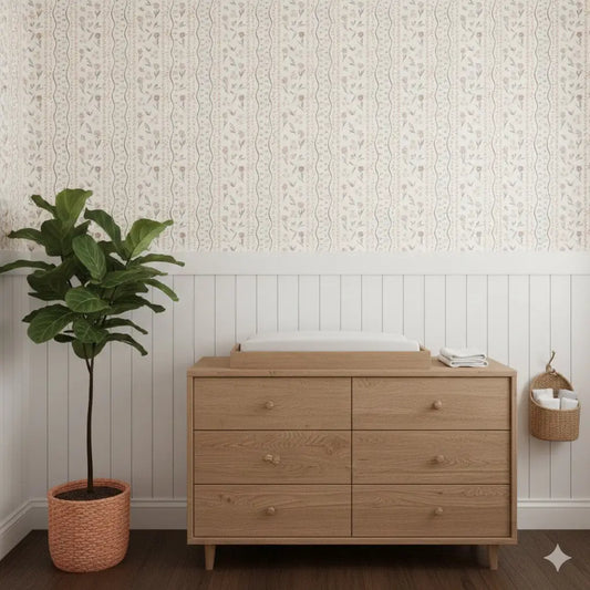 Brighton Wallpaper - Sweet Petite Cottage Stripe - by Emma J Rivers - Loomwell Home Goods