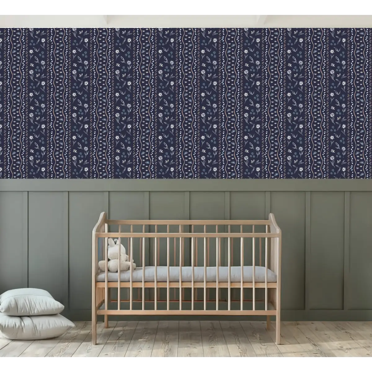 Brighton Wallpaper - Sweet Petite Cottage Stripe - by Emma J Rivers - Loomwell Home Goods