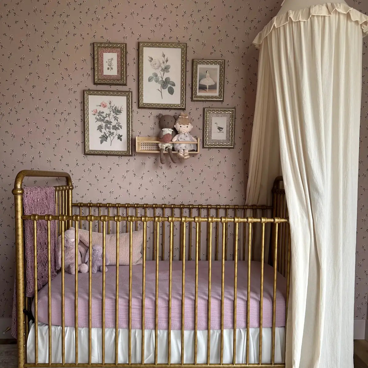 Brigitta Wallpaper - Scattered Blooms - by Emily Cooper Art - Loomwell Home Goods