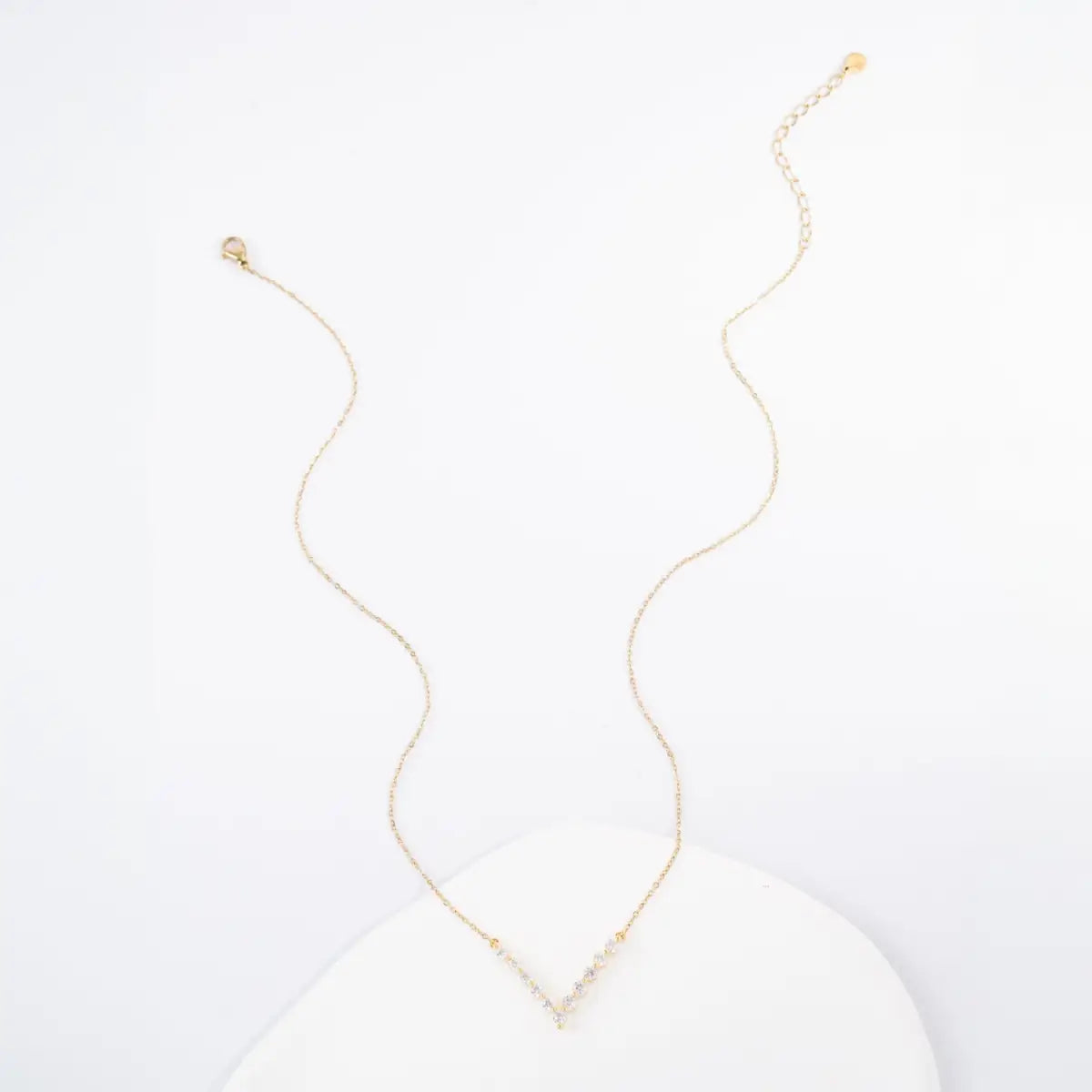 Brilliance V-Bar Chevron Zircon & Gold Necklace - Starfish Project