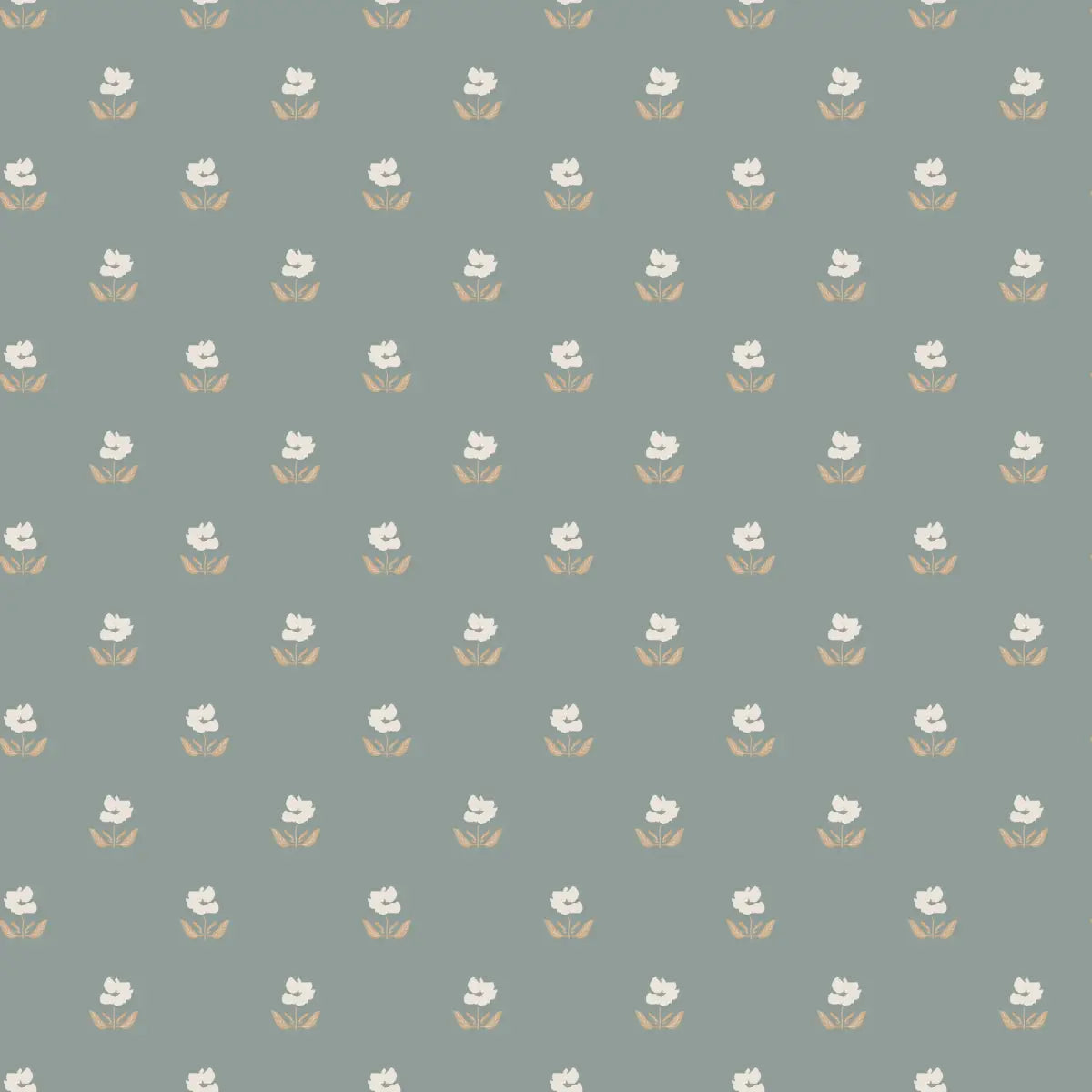 Britton Wallpaper - Floral Dots - by Creating To Love - Sample 1 foot by 1 foot / Blue - Loomwell Home Goods