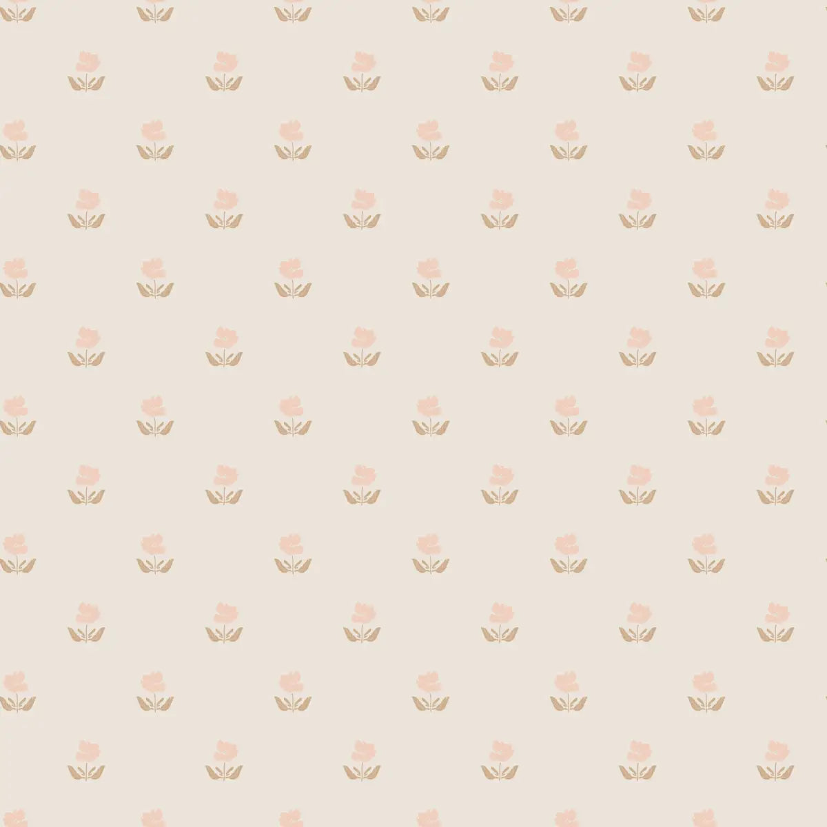 Britton Wallpaper - Floral Dots - by Creating To Love - Sample 1 foot by 1 foot / Cream - Loomwell Home Goods