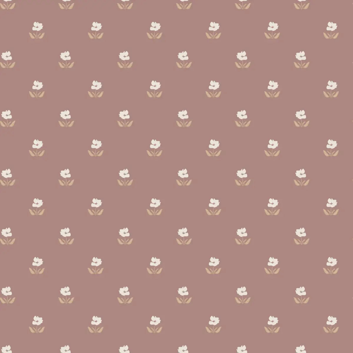 Britton Wallpaper - Floral Dots - by Creating To Love - Sample 1 foot by 1 foot / Mauve - Loomwell Home Goods