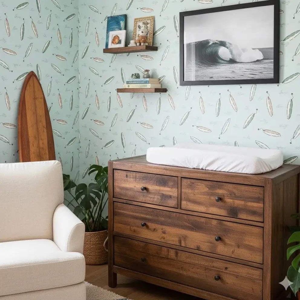 Brody Wallpaper - Surfboards for Kids - by Eva Catherina - Loomwell Home Goods