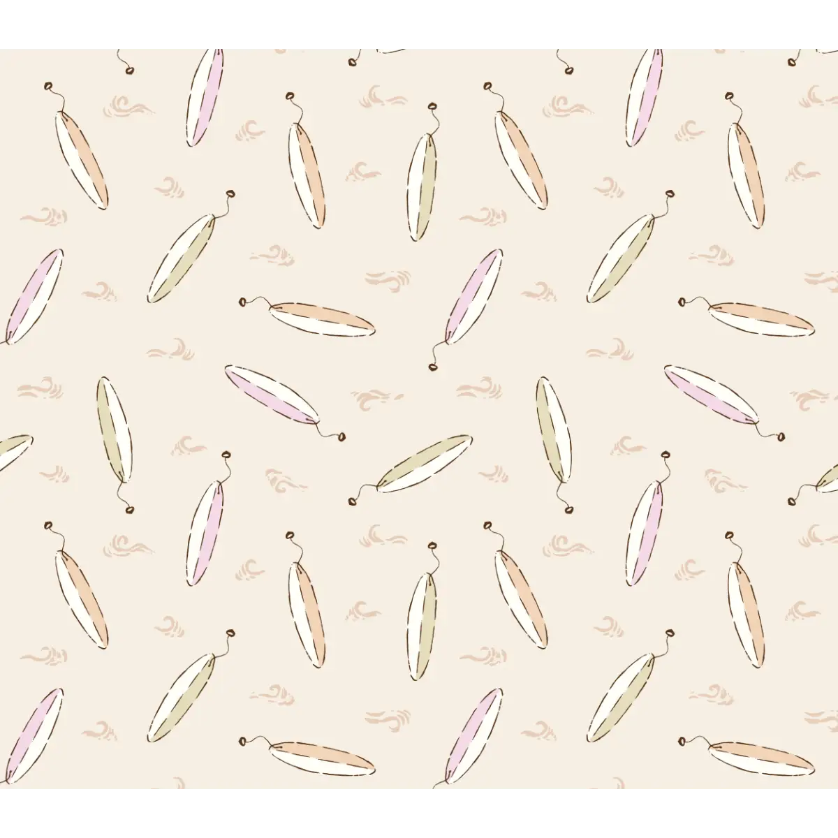 Brody Wallpaper - Surfboards for Kids - by Eva Catherina - Sample 1 foot by 1 foot / Pink - Loomwell Home Goods